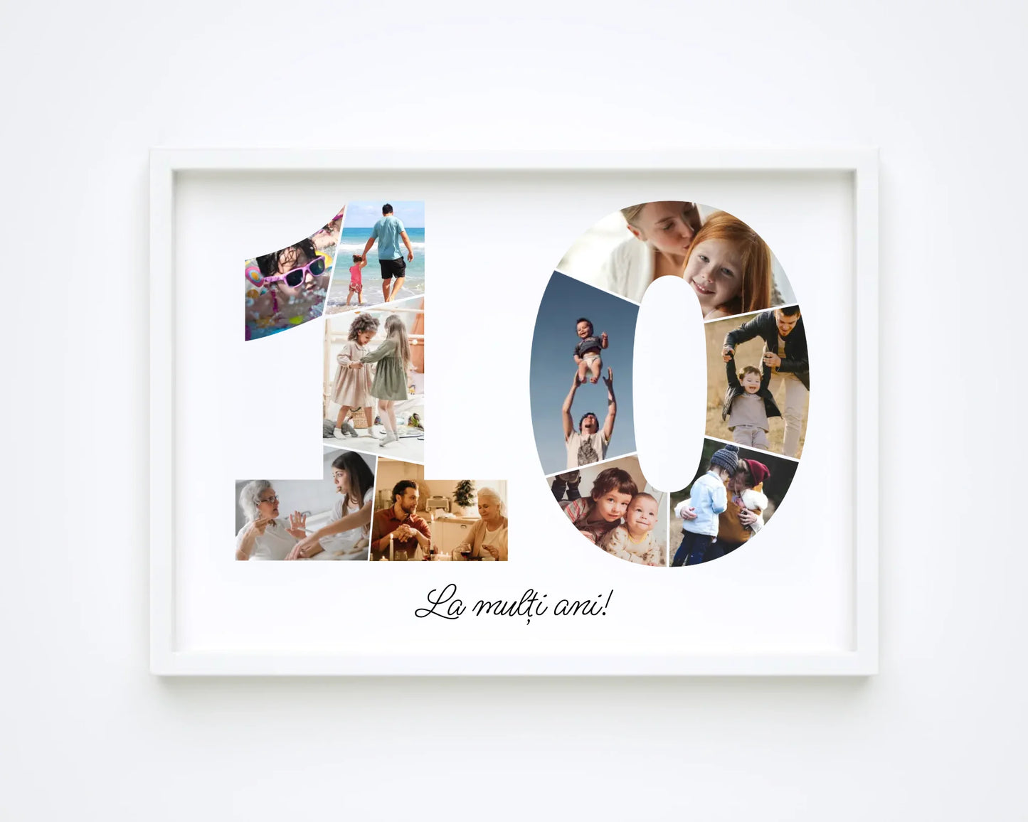Tablou personalizat colaj foto cifră – Cadou de ziua de naștere (10-19)