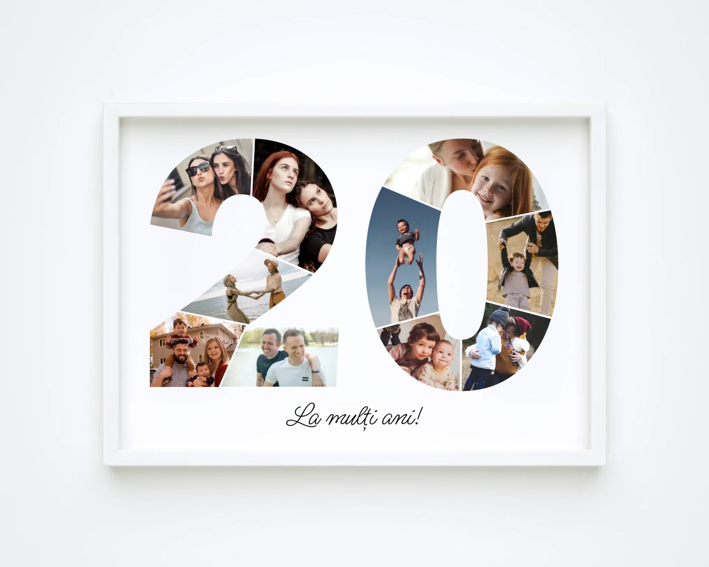 Tablou personalizat colaj foto cifră – Cadou de ziua de naștere (20-29)