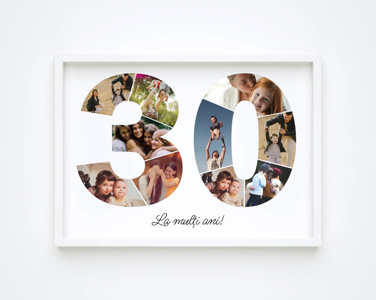Tablou personalizat colaj foto cifră – Cadou de ziua de naștere (30-39)