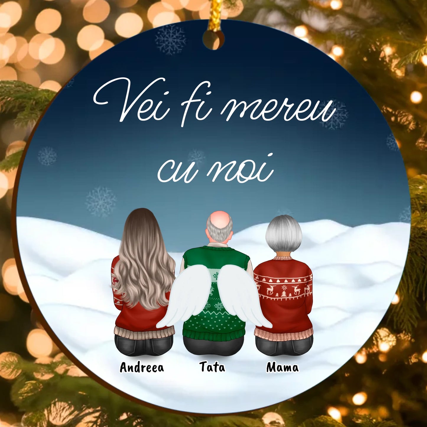 Ornament Crăciun Memorial Personalizat – În Amintirea Celui Drag