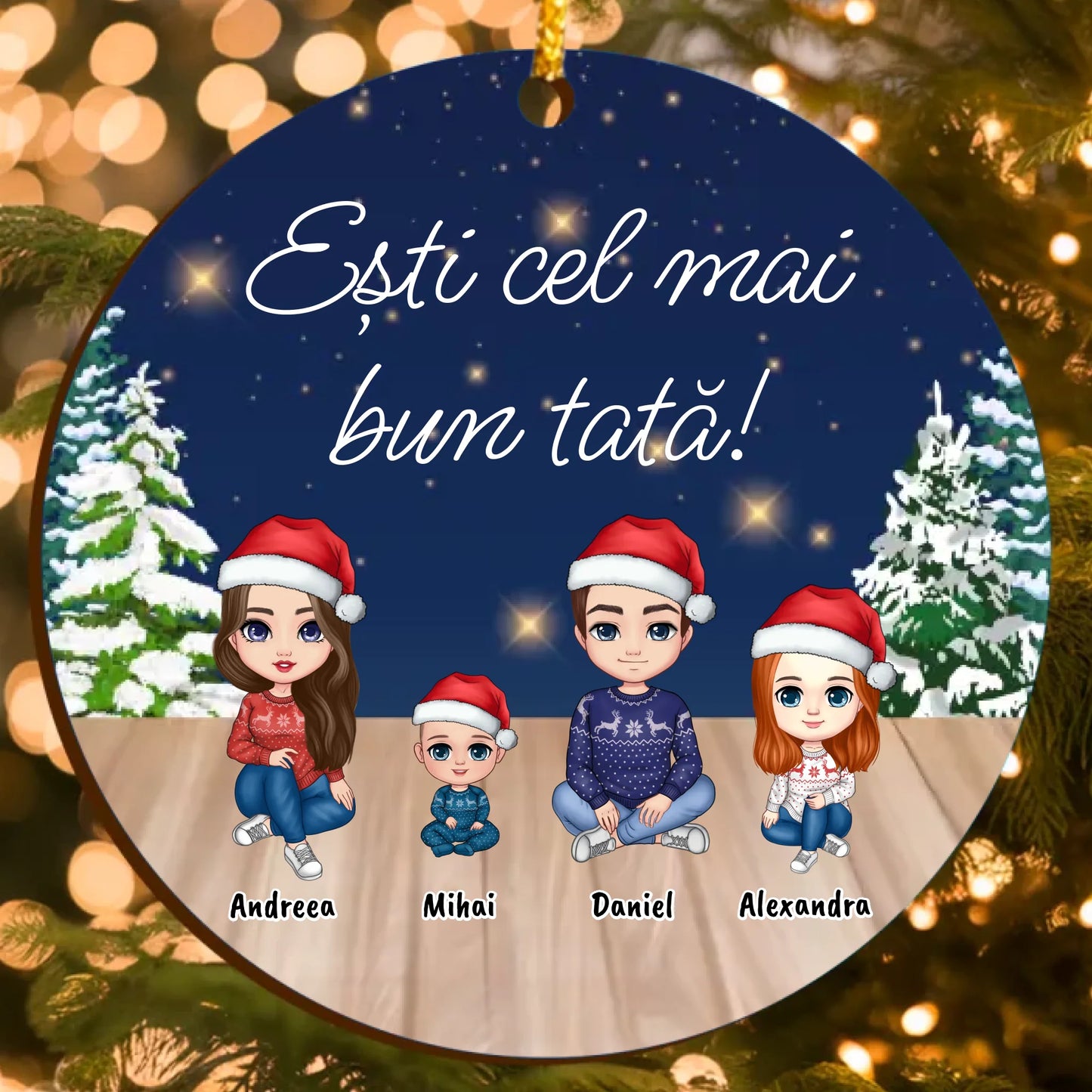 Ornament Personalizat Crăciun – Cadou Emoționant pentru Cel Mai Bun Tată