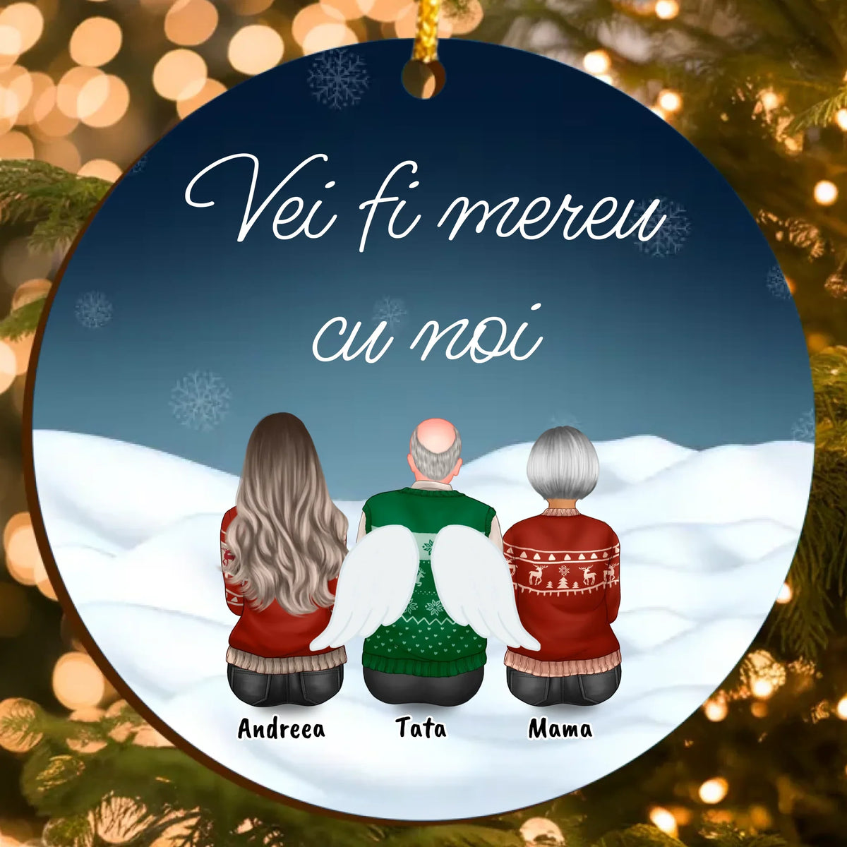 Ornament Crăciun Memorial Personalizat – În Amintirea Celui Drag