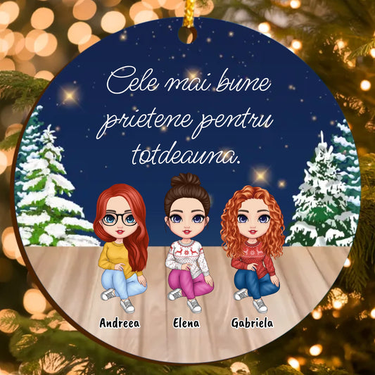 Ornament Crăciun Personalizat pentru Cele Mai Bune Prietene
