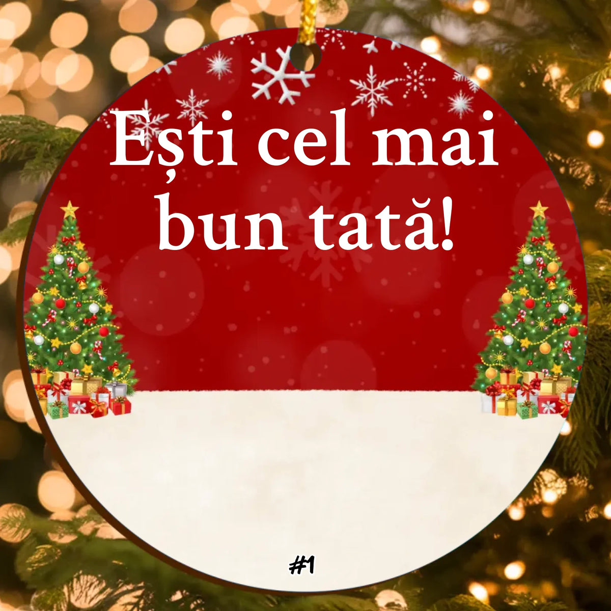 Ornament Personalizat Crăciun – Cadou Emoționant pentru Cel Mai Bun Tată