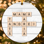 Ornament de Crăciun Personalizat tip Joc de Cuvinte cu Text Personalizat