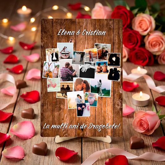 Decorațiune personalizată cu colaj foto al amintirilor voastre