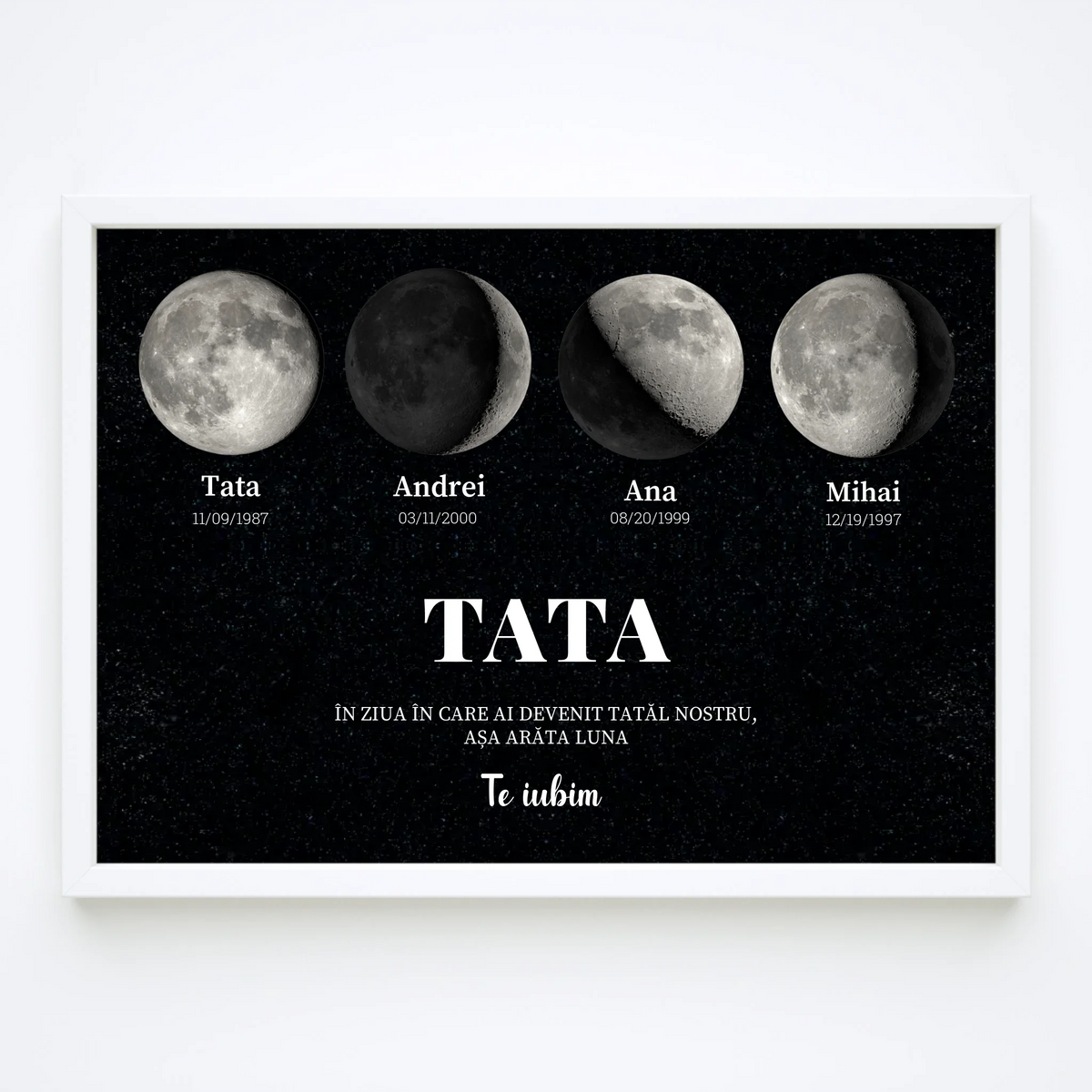 Tablou personalizat cu fazele lunii, cadou pentru tata – 2